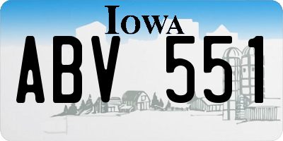 IA license plate ABV551