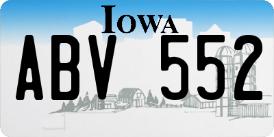 IA license plate ABV552
