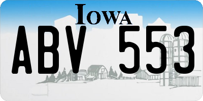 IA license plate ABV553