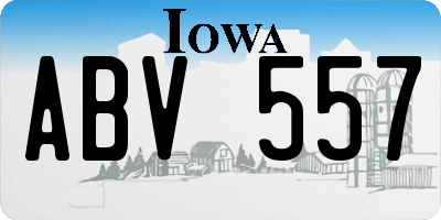 IA license plate ABV557