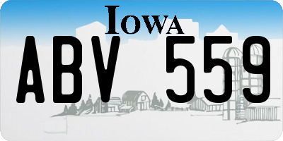 IA license plate ABV559