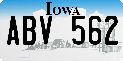 IA license plate ABV562