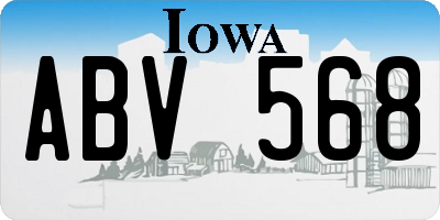 IA license plate ABV568