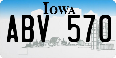 IA license plate ABV570