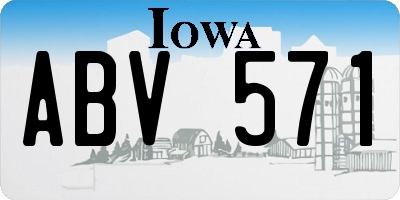 IA license plate ABV571
