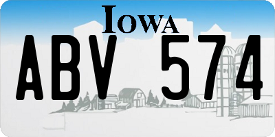 IA license plate ABV574
