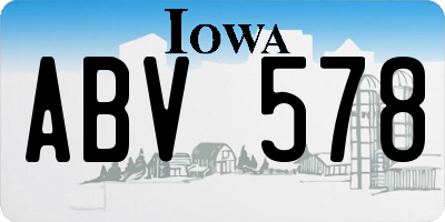 IA license plate ABV578