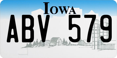 IA license plate ABV579