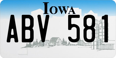 IA license plate ABV581