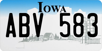 IA license plate ABV583