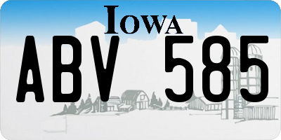 IA license plate ABV585