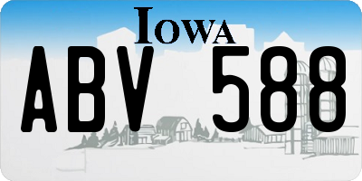 IA license plate ABV588
