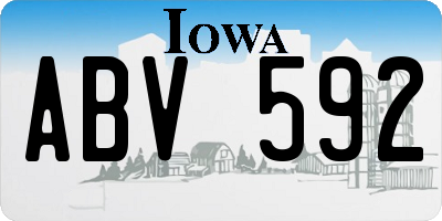 IA license plate ABV592
