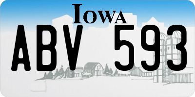 IA license plate ABV593