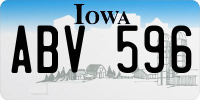 IA license plate ABV596