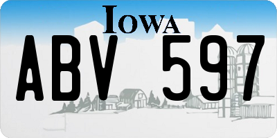 IA license plate ABV597