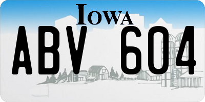 IA license plate ABV604