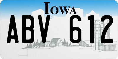 IA license plate ABV612
