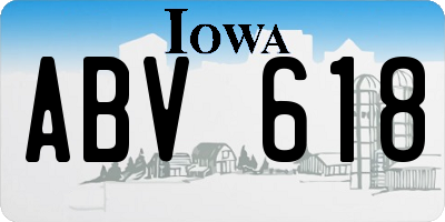 IA license plate ABV618