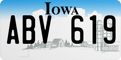 IA license plate ABV619