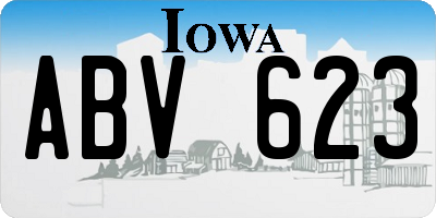 IA license plate ABV623