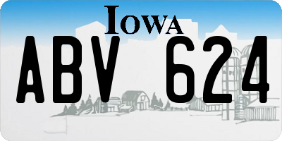 IA license plate ABV624