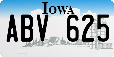 IA license plate ABV625