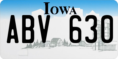IA license plate ABV630