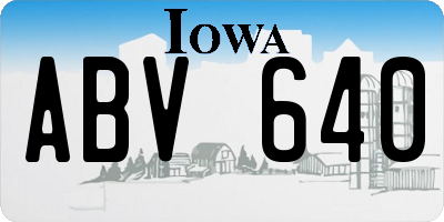 IA license plate ABV640