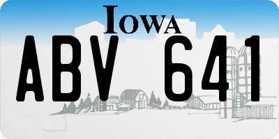 IA license plate ABV641