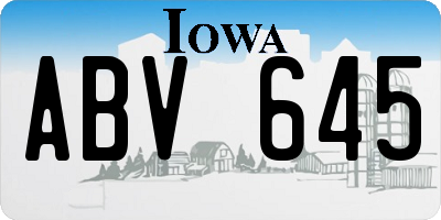 IA license plate ABV645