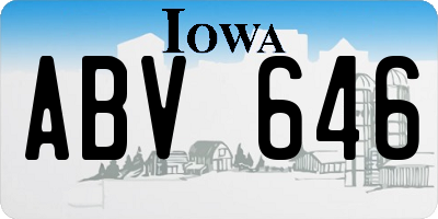 IA license plate ABV646