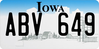 IA license plate ABV649