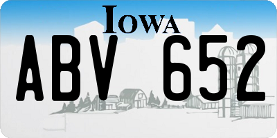 IA license plate ABV652