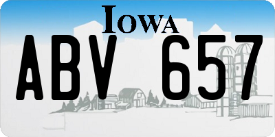 IA license plate ABV657
