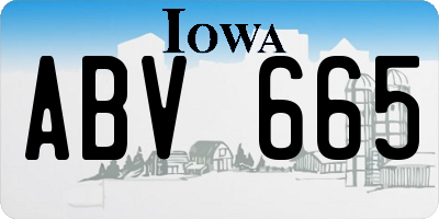 IA license plate ABV665