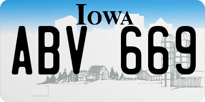 IA license plate ABV669