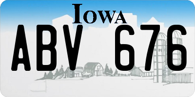 IA license plate ABV676
