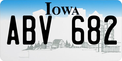 IA license plate ABV682