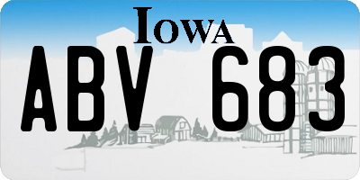 IA license plate ABV683