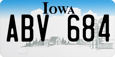 IA license plate ABV684
