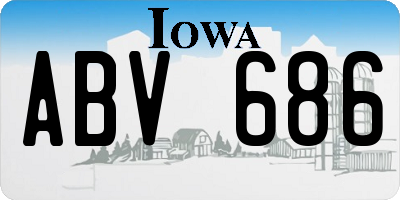 IA license plate ABV686