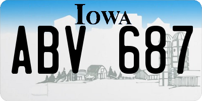 IA license plate ABV687