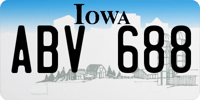 IA license plate ABV688