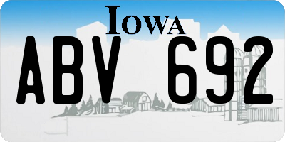 IA license plate ABV692
