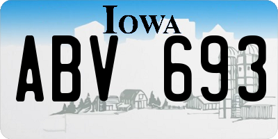 IA license plate ABV693