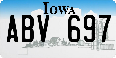 IA license plate ABV697