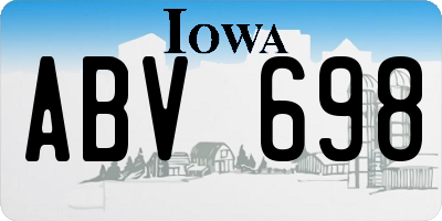 IA license plate ABV698