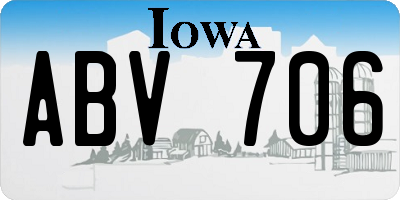 IA license plate ABV706