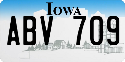 IA license plate ABV709